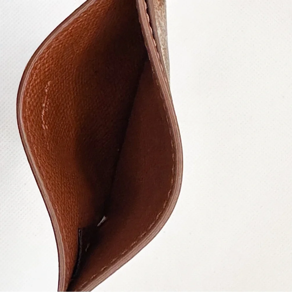 Coach Signature Brown and Tan Card Holder - Picture 11 of 11